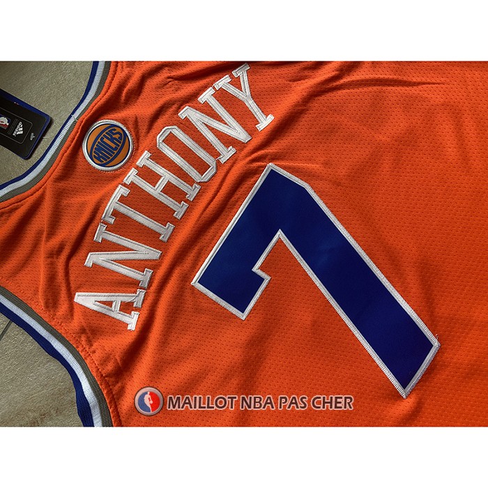 Maillot New York Knicks Carmelo Anthony NO 7 Orange